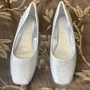 Women's Alena Square Toe Ballet Flats Women's Shoes In Ivory with sequins